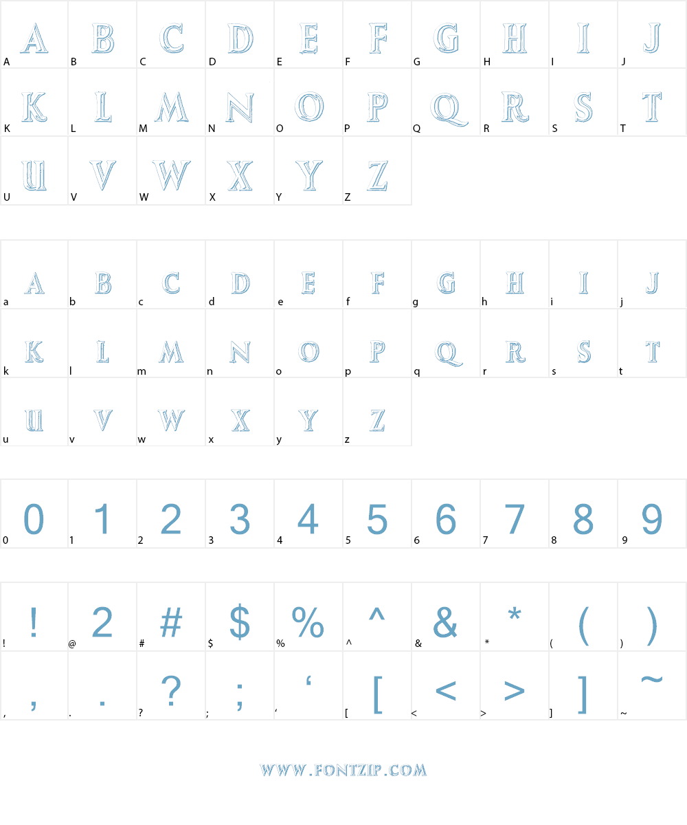 Augustus Beveled Font Character